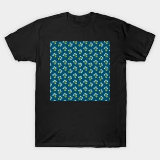 Cute flowers in blue green colors T-Shirt